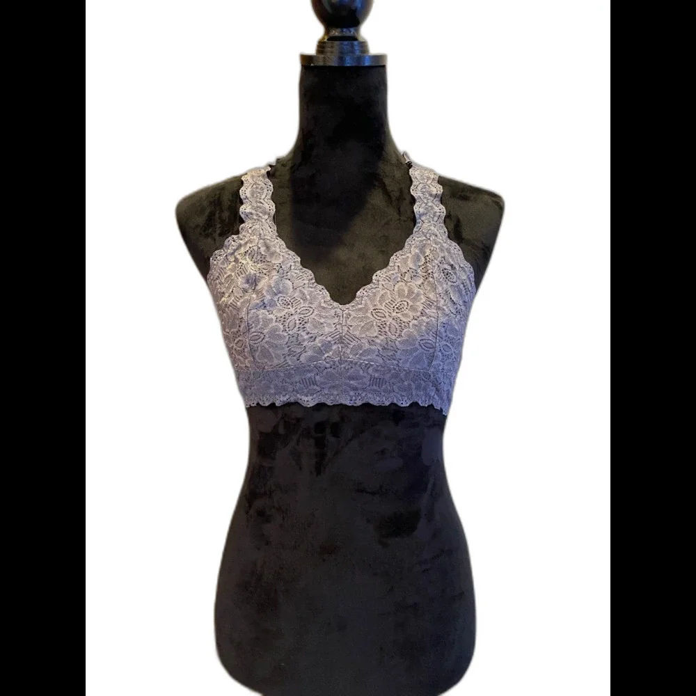 Felina Gray Bra Size‎ Medium Lacy Bralette Sexy Lingerie Could wear as a top